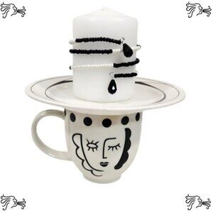 Upcycled Coffee Mug Candle Plant Holder Jewelry Tray, Sponge Soap Dish, Black